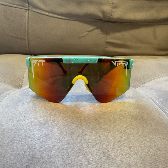 Pit Viper Turquoise and Amber Sunglasses - Picture 1 of 6